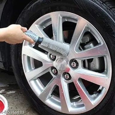 CarFrill Steel and Alloy Wheel Cleaning Brush | Set  2 Pcs Rim Cleaner for Car, Motorcycle & Bicycle Tire Brush Washing Tool thumbnail 2