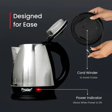 Prestige PKOSS-Style | AquaBrew Stainless Steel Electric Kettle 1.5 Litre  thumbnail 4