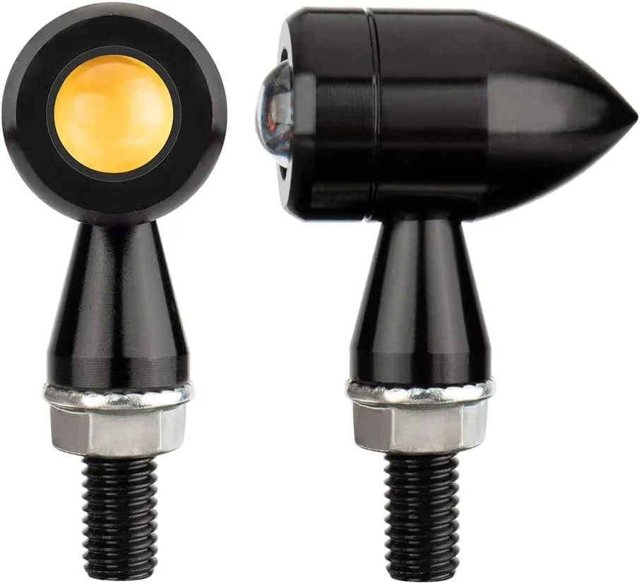 Micro LED Motorcycle Turn Signals | Mini Blinkers Front Rear Indicator Compatible with Harley Davidson, Honda, Kawasaki, Suzuki, Triumph, Yamaha | Waterproof Bullet Shape Amber Light | Universal Fit by CarFrill image 7