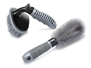 CarFrill Steel & Alloy Wheel Cleaning Brush | 2 Pcs Rim Cleaner for Car, Motorcycle & Bicycle Tire Brush Washing Tool thumbnail 0