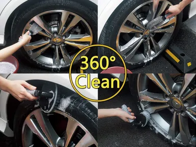 CarFrill Steel & Alloy Wheel Cleaning Brush | 2 Pcs Rim Cleaner for Car, Motorcycle & Bicycle Tire Brush Washing Tool thumbnail 3