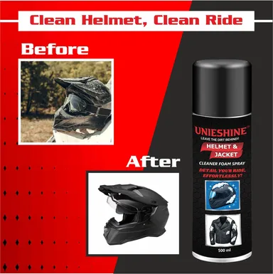 UNIESHINE Helmet Cleaner Spray & Jacket Foam | Deep Clean Riding Gear, No Rinse, Quick Dry, Odor Remover thumbnail 3