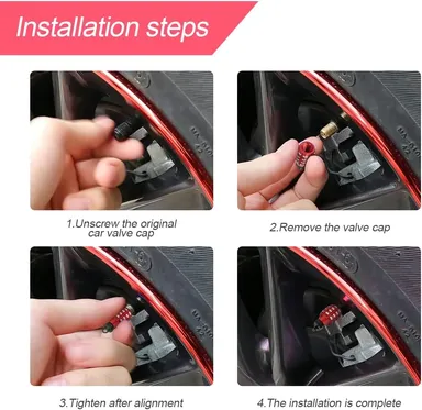 CarFrill Aluminum Valve Stem Caps for Car, Truck, Motorcycle | 4 Pcs Creative Styling Valve Caps for Car Wheels | Custom Car Valve Caps thumbnail 3