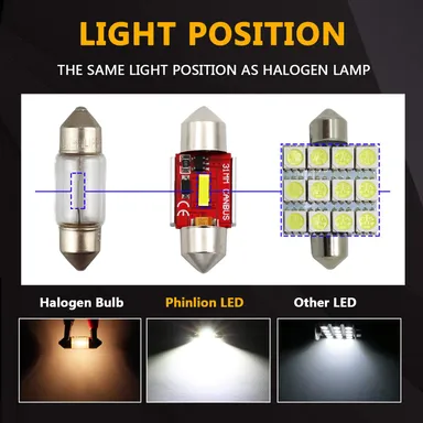CarFrill 600 Lumens 31mm Festoon LED Bulb for Car | Map Dome License Plate Light Error Free CANBUS CSP 1860 SMD Pack of 3  thumbnail 2