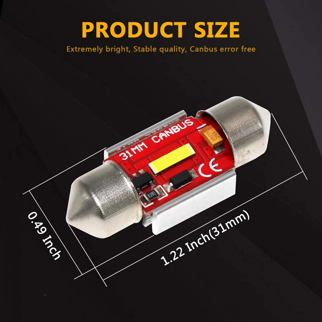 CarFrill 600 Lumens 31mm Festoon LED Bulb for Car | Map Dome License Plate Light Error Free CANBUS CSP 1860 SMD Pack of 3  image 5