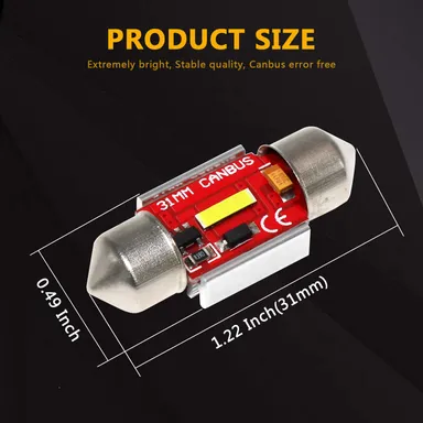 CarFrill 600 Lumens 31mm Festoon LED Bulb for Car | Map Dome License Plate Light Error Free CANBUS CSP 1860 SMD Pack of 3  thumbnail 4