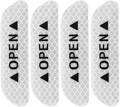 CarFrill Car Reflective Stickers for Night Visibility | Blue Reflective Door Open Warning Tape | Universal Adhesive for Auto, 9.5 x 2.5 cm, 12pcs (Silver Tone) thumbnail 1