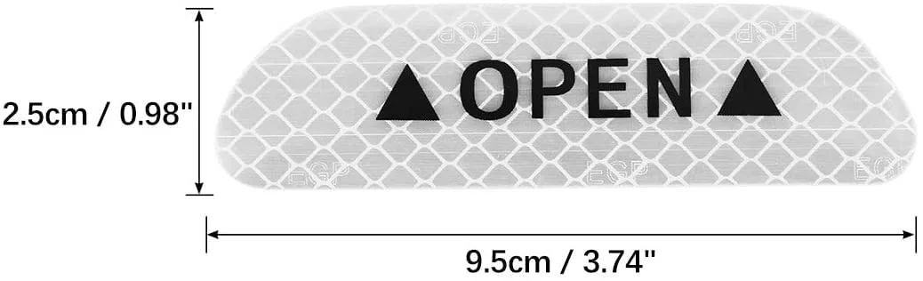 CarFrill Car Reflective Stickers for Night Visibility | Blue Reflective Door Open Warning Tape | Universal Adhesive for Auto, 9.5 x 2.5 cm, 12pcs (Silver Tone) image 3