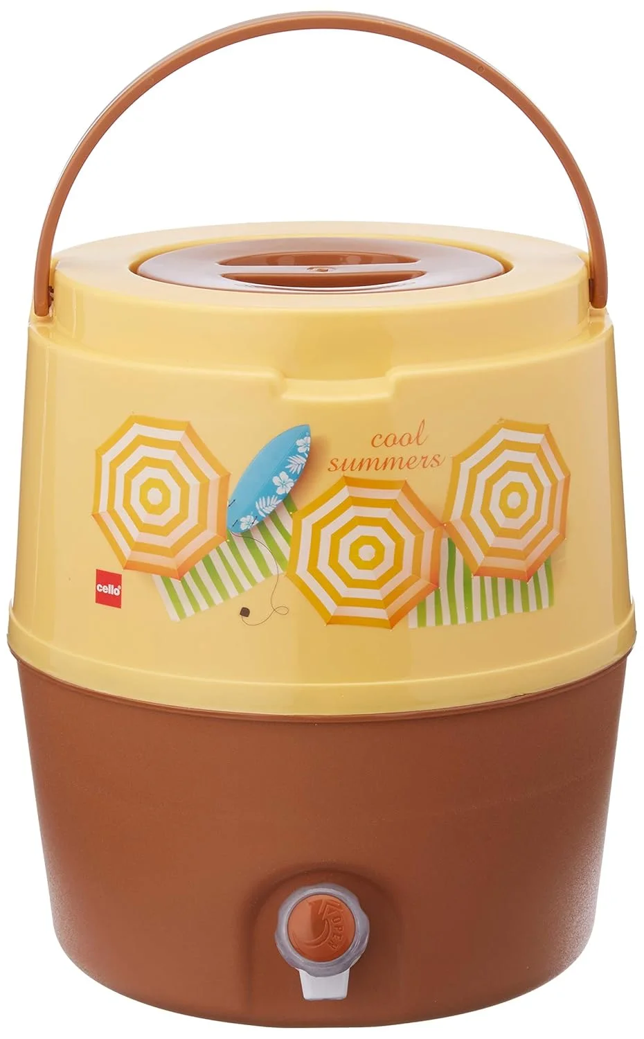 Cello Kool Star Plastic Insulated Water Jug, 10 Litres – Beige, for Parties, Home, and Office Use image 1