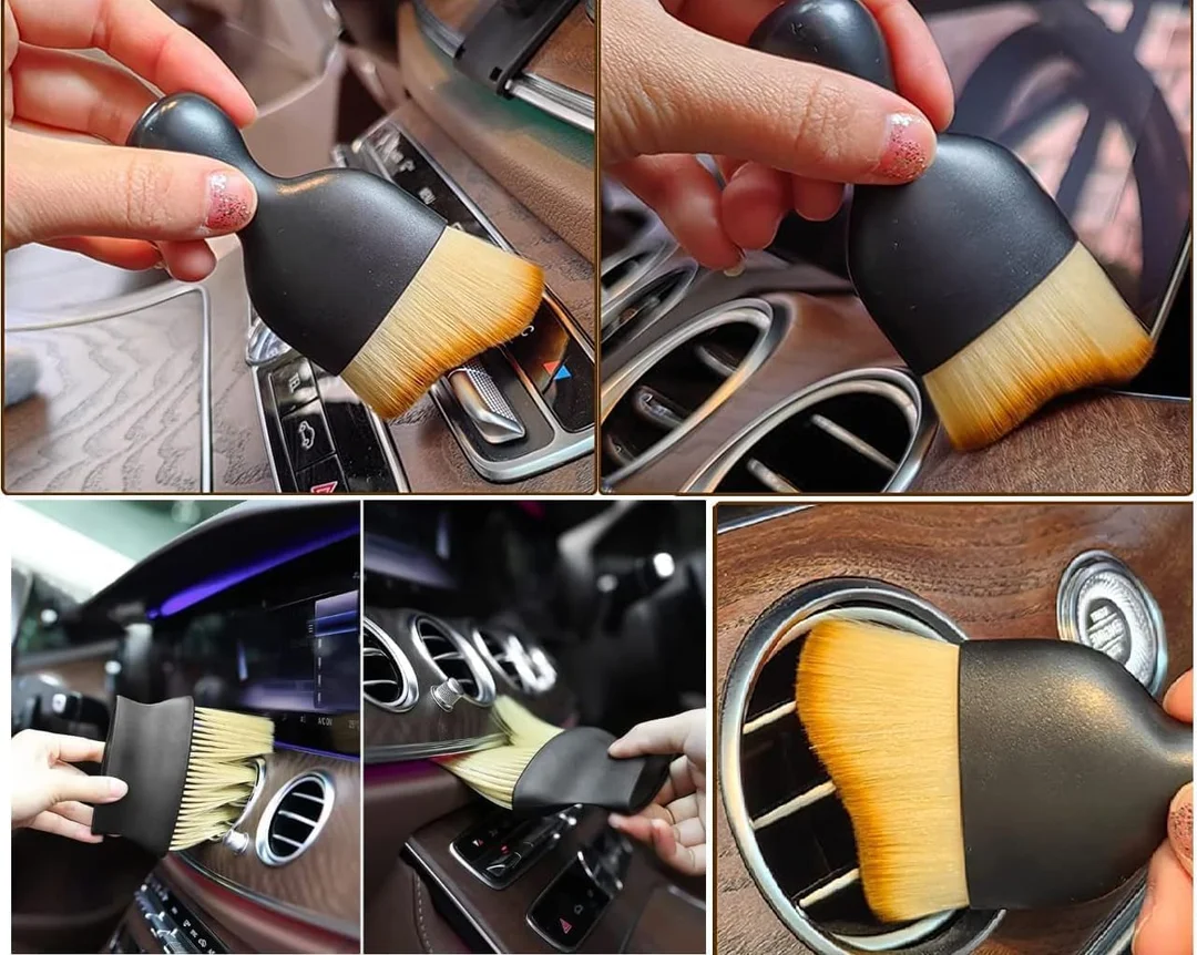 CarFrill Car Cleaning Combo 5 Pcs Pack | Microfiber Dusting Brush, Car Interior Cleaner & Soft Brush for Seats, Carpet, Scratch Free Cleaning Tools image 4