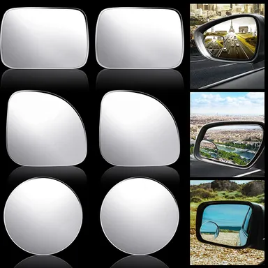 CarFrill 6 Pieces Blind Side Mirrors, Blindspot Mirror for Car, HD Blind Spot Mirror, 2 Pairs Round Rear-View Mirrors, 2 Pairs Rectangle Blind Mirrors | Car Safety Rearview Mirror thumbnail 0