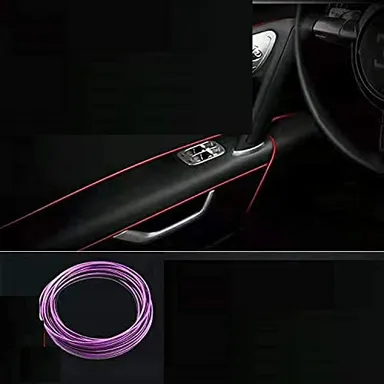 CarFrill Car Interior Decoration Beading | Flexible Styling PVC Moulding Trim Strip (5 Meters, Purple) | Universal Fit for All Cars thumbnail 0