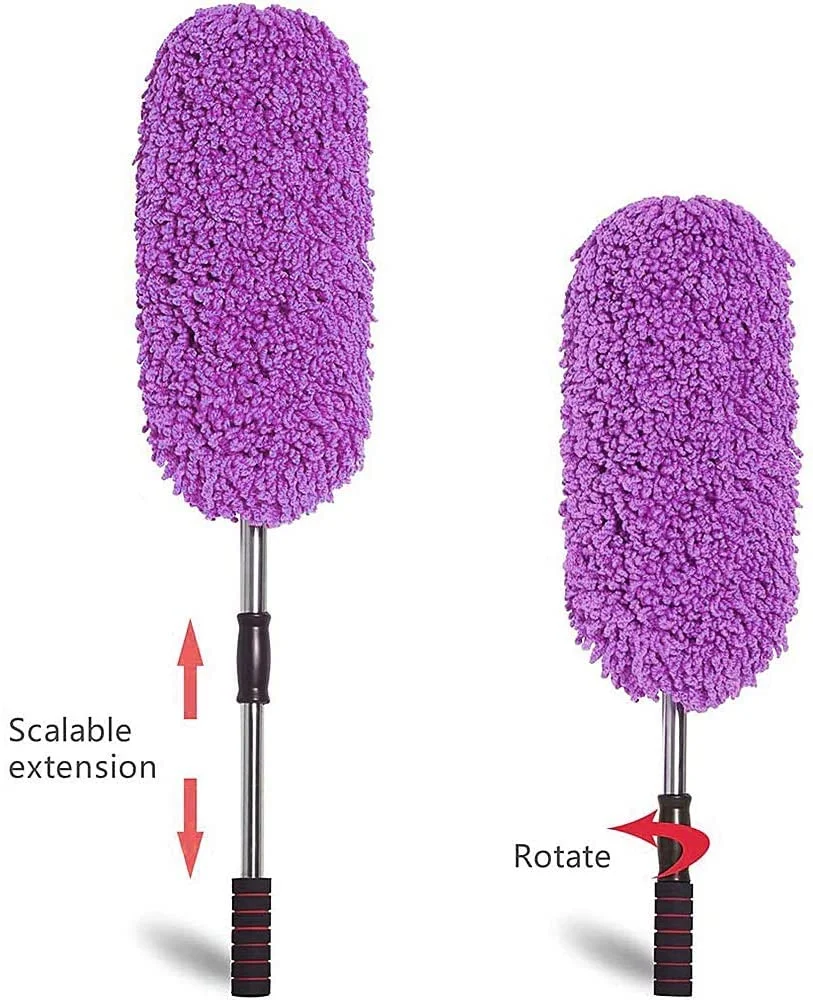 CarFrill Microfiber Car Duster with Extendable Handle | Multipurpose Car Wash Brush for Exterior and Interior Cleaning  Grey (1pc) image 3
