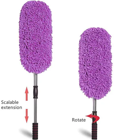 CarFrill Car Duster | Multipurpose Exterior Brush with Extended Handle & Interior Dash Cleaner, Air Conditioning Brush, 3 Pieces Kit (Purple) for Efficient Car Detailing thumbnail 2