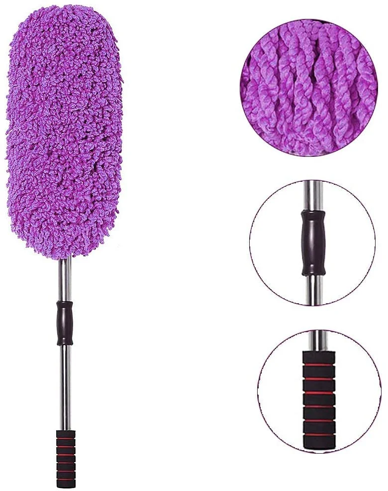 CarFrill Car Duster | Multipurpose Exterior Brush with Extended Handle & Interior Dash Cleaner, Air Conditioning Brush, 3 Pieces Kit (Purple) for Efficient Car Detailing image 4