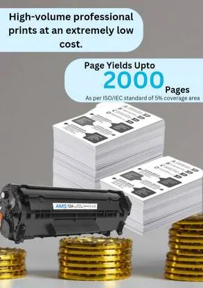 AMS HP12A/FX9/303 Universal Premium Quality Toner Cartridge for HP & Canon Printers thumbnail 2