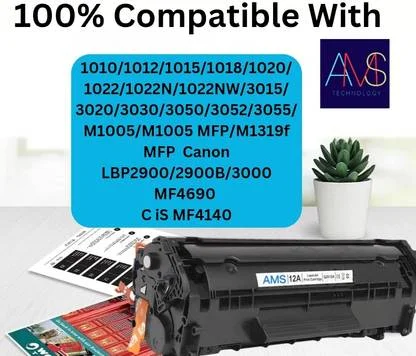 AMS HP12A/FX9/303 Universal Premium Quality Toner Cartridge for HP & Canon Printers image 4