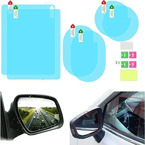 CarFrill Anti Fog & Anti Glare Rearview Mirror Film | Waterproof HD Visor for Car Mirror (Pack of 6) image 1