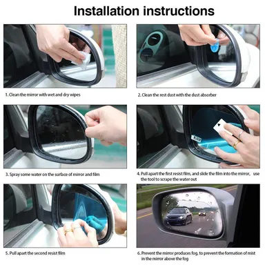 CarFrill Anti Fog & Anti Glare Rearview Mirror Film | Waterproof HD Visor for Car Mirror (Pack of 6) thumbnail 3