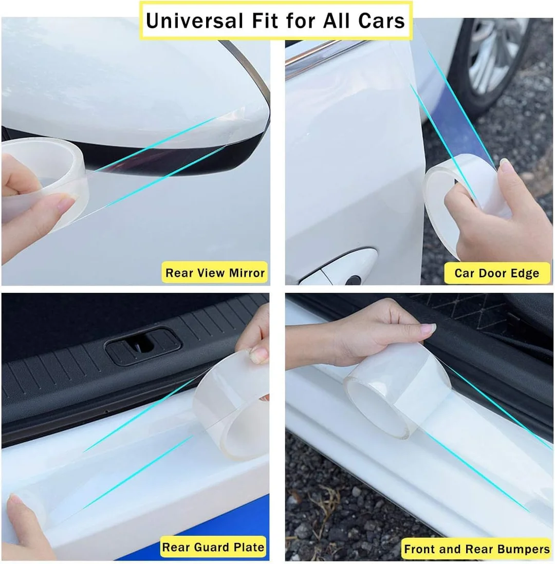 CarFrill QBUC Door Edge Guard | Clear Universal Sill Protector, Trim Edge Guard Protection Film, Anti Collision for Most Cars | 0.8in x 16ft Transparent Protector Film image 3