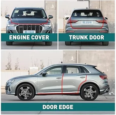 CarFrill 16Ft Universal Car Door Edge Guards | U Shape Rubber Seal Protector for Sedans, Trucks, SUVs, ATVs, Boats | Car Door Edge Protector Trim thumbnail 3