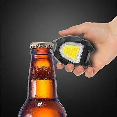 CarFrill LED Mini COB Working Flashlight | Adjustable Stand, Magnetic Base, Waterproof, Rechargeable Keychain Light with 7 Modes, Bottle Opener, Whistle & Cigarette Lighter thumbnail 5