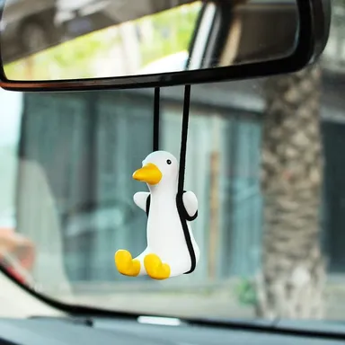CarFrill Duck Car Mirror Hanging | Cute Hanging Ornament for Rear View Mirror, Car Interior Accessories, Stylish Duck Decor thumbnail 0
