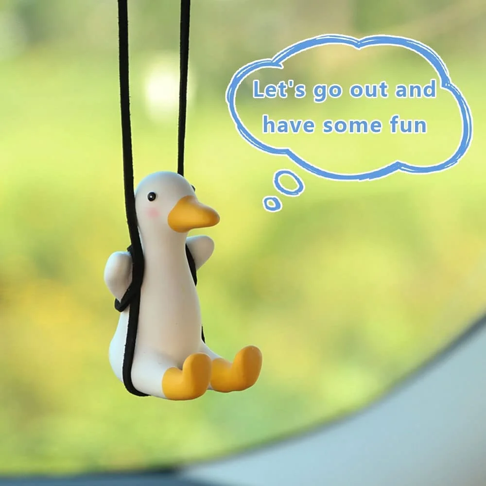 CarFrill Duck Car Mirror Hanging | Cute Hanging Ornament for Rear View Mirror, Car Interior Accessories, Stylish Duck Decor image 2
