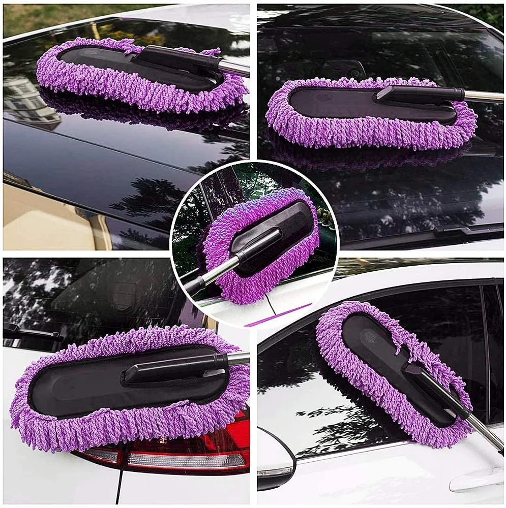 Car Duster Microfiber Car Wash Brush with Extendable Handle for Exterior and Interior Cleaning | Grey by CarFrill image 5