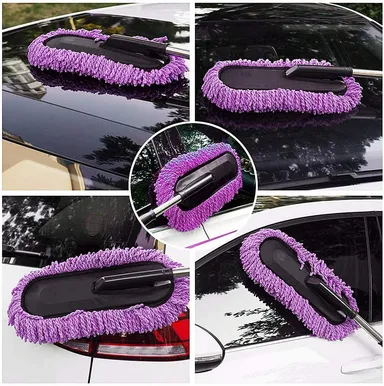 Car Duster Microfiber Car Wash Brush with Extendable Handle for Exterior and Interior Cleaning | Grey by CarFrill thumbnail 4