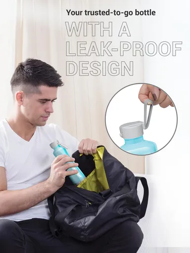 Milton New Tiara 600 Thermosteel Water Bottle 490 ml | Hot & Cold Insulated Bottle – Sky Blue thumbnail 5