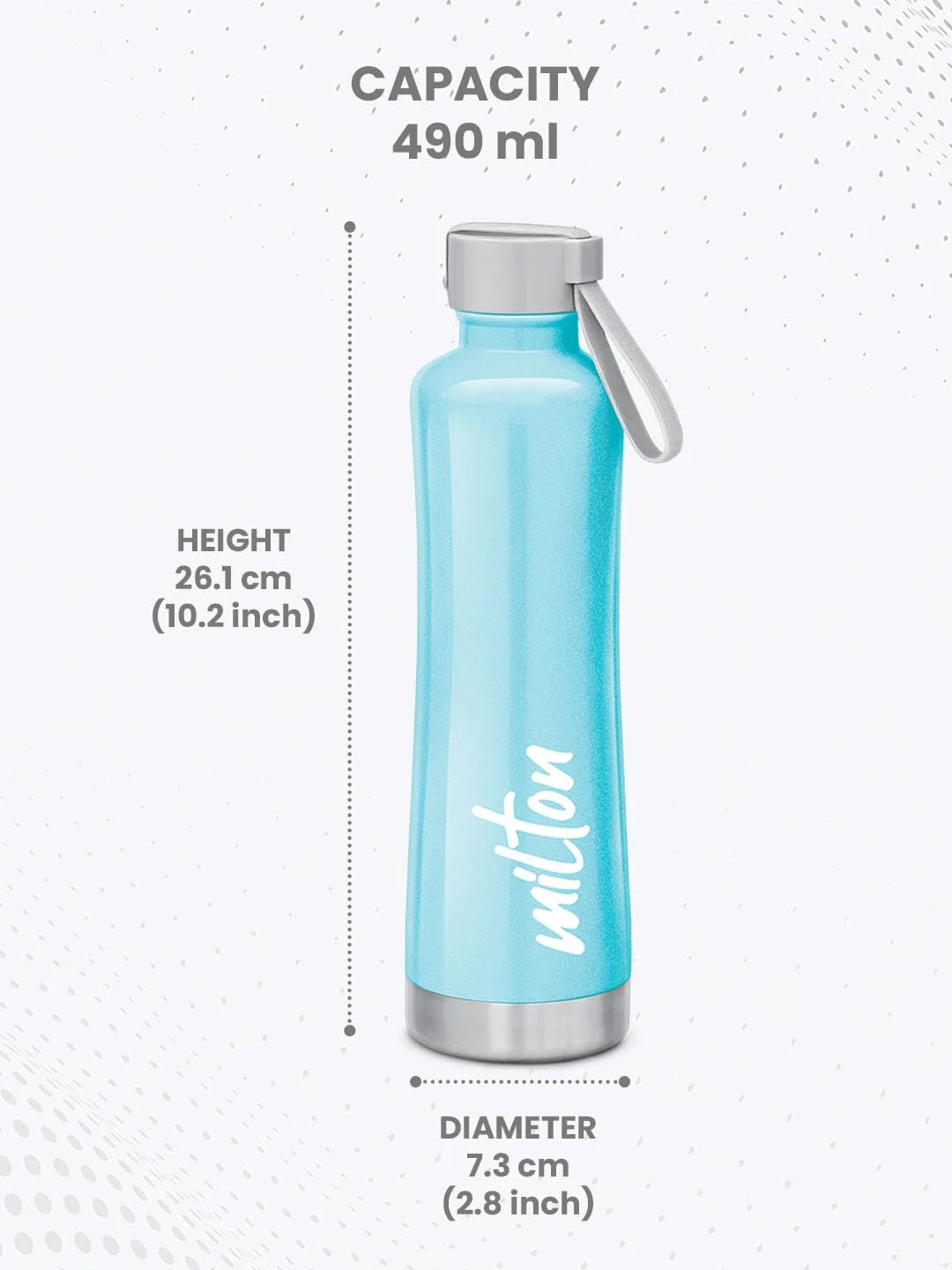 Milton New Tiara 600 Thermosteel Water Bottle 490 ml | Hot & Cold Insulated Bottle – Sky Blue image 9