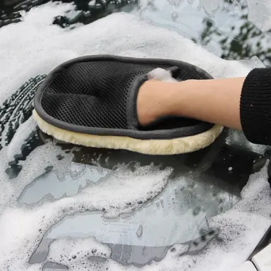 CarFrill Wool Car Wash Gloves | High Density Microfiber, Lint Free, Scratch Free Wash & Polishing Mitt for Automotive Cleaning thumbnail 1
