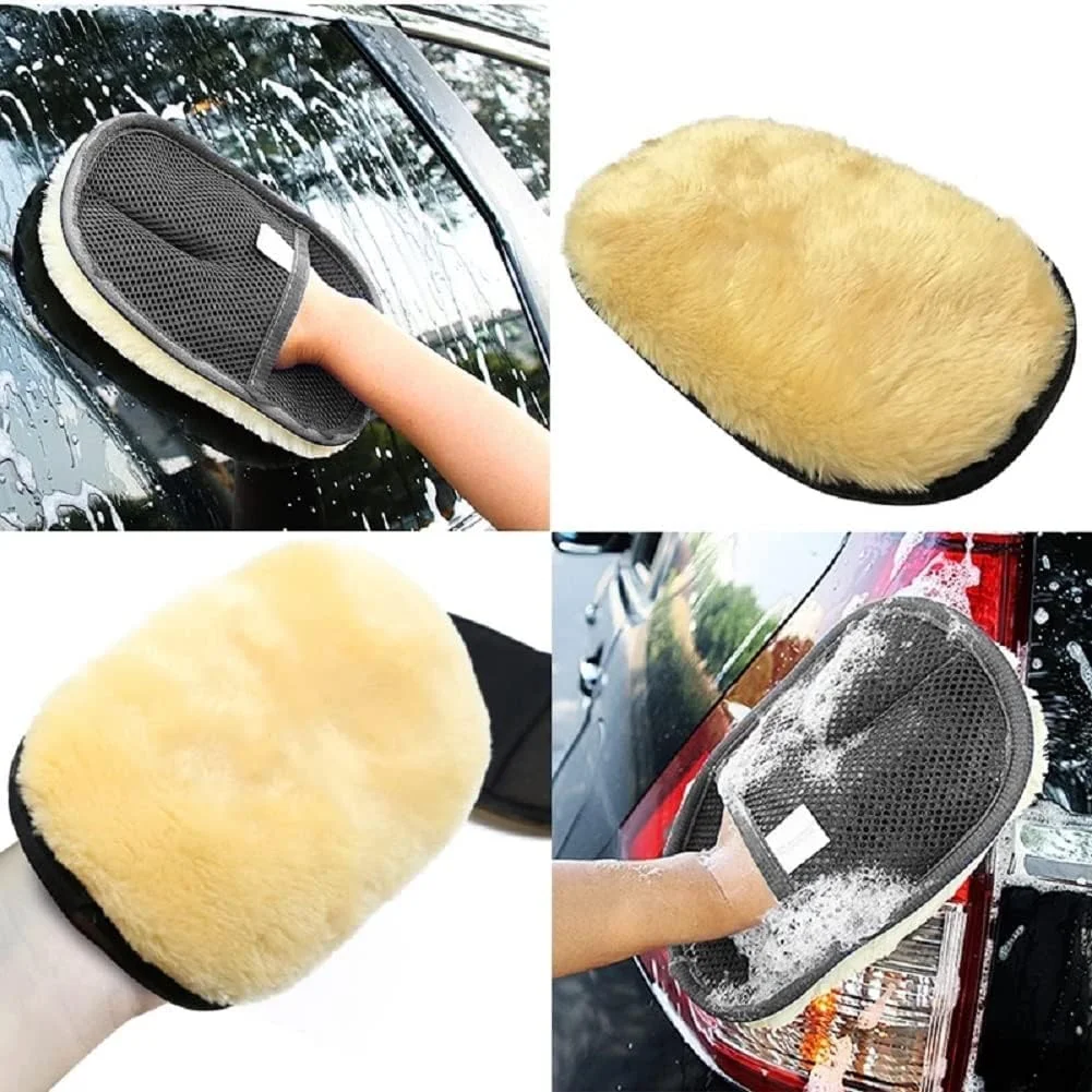 CarFrill Wool Car Wash Gloves | High Density Microfiber, Lint Free, Scratch Free Wash & Polishing Mitt for Automotive Cleaning image 5