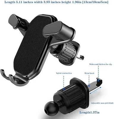 CarFrill Car Phone Holder for Dashboard | CarFrill Mobile Holder, Firm Inverted Hook Base, Adjustable Horizontal Vertical Mount | Secure Phone Mount for Car, Best Universal Car Phone Holder thumbnail 1