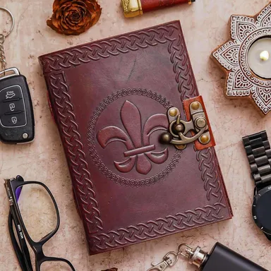 Vintage Handmade Genuine Leather Diary Journal | Antique String Closure | 200 Unruled Pages | HHM AESTHETIC | Premium Leather Journal thumbnail 0