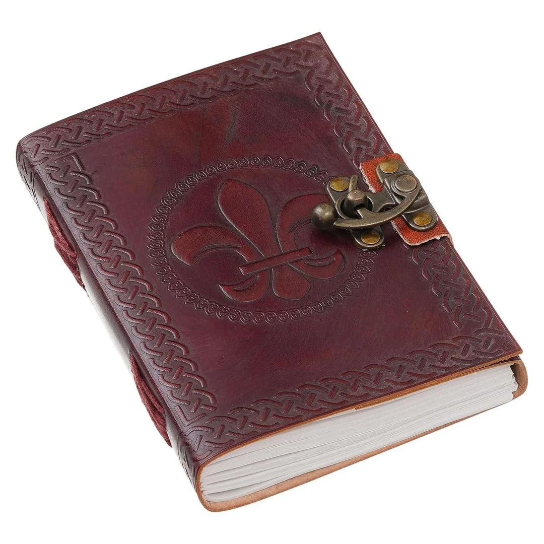 Vintage Handmade Genuine Leather Diary Journal | Antique String Closure | 200 Unruled Pages | HHM AESTHETIC | Premium Leather Journal image 4