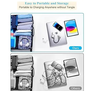 CarFrill Retractable USB Cable for Smartphones | 3 in 1 Tangle Free Charging Cable | Easy to Store, Universal Compatibility, Fits All Phones   thumbnail 3