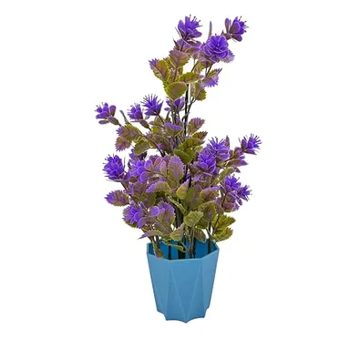 Artificial Flower Plants with Cute Hexa Pot for Home, Office Décor, and Tabletop Decoration | Faux Flower for Balcony and Indoor Decor thumbnail 0