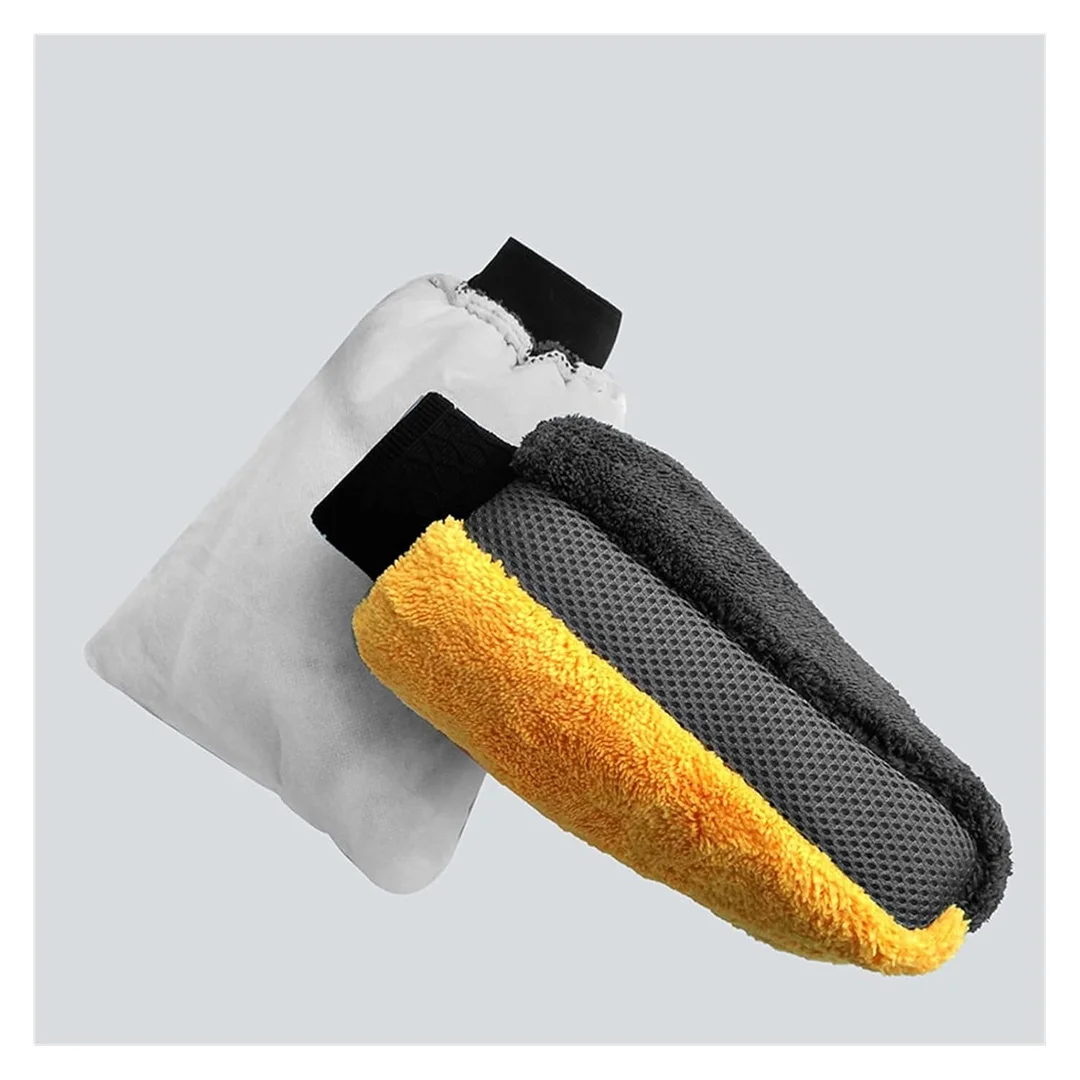 CarFrill Car Wash Glove Waterproof Double Sided Coral Mesh Fabric | Soft Cleaning Glove for Car Paint Protection  image 2