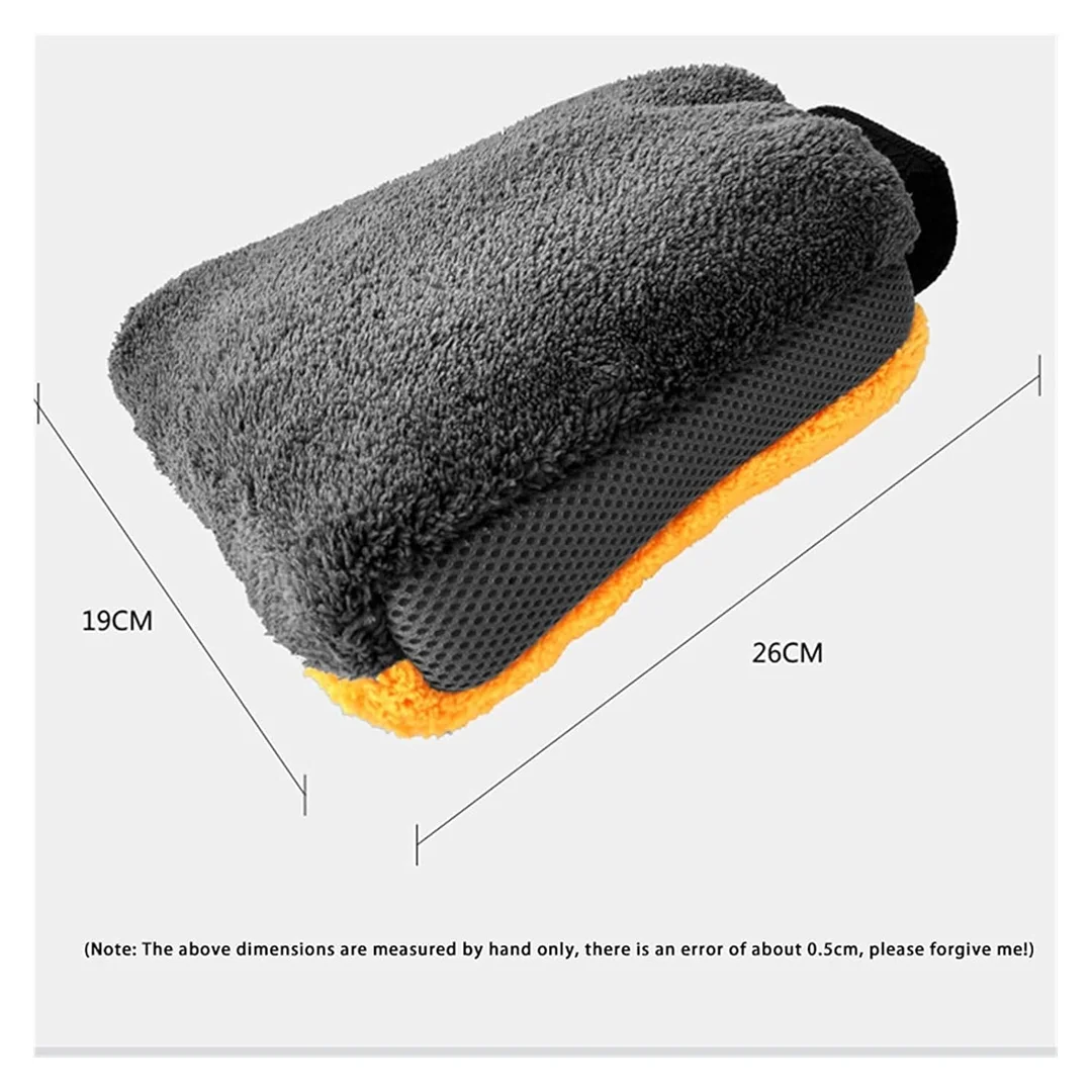 CarFrill Car Wash Glove Waterproof Double Sided Coral Mesh Fabric | Soft Cleaning Glove for Car Paint Protection  image 3