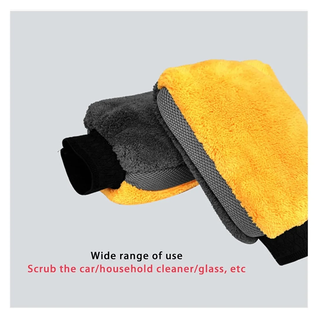 CarFrill Car Wash Glove Waterproof Double Sided Coral Mesh Fabric | Soft Cleaning Glove for Car Paint Protection  image 4