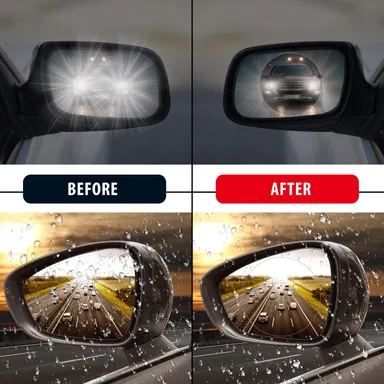 CarFrill Anti Fog Anti Scratch HD Car Rearview Mirror Waterproof Film | Rainproof, Clear Protective Films Sticker (4 PCS, Round) for Car Window Membrane thumbnail 2