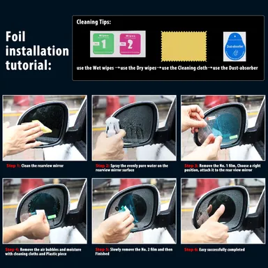 CarFrill Anti Fog Anti Scratch HD Car Rearview Mirror Waterproof Film | Rainproof, Clear Protective Films Sticker (4 PCS, Round) for Car Window Membrane thumbnail 4