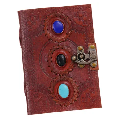 Vintage Handmade Leather Journal | Genuine Antique Leather Diary with String Closure, 200 Unruled Pages thumbnail 2