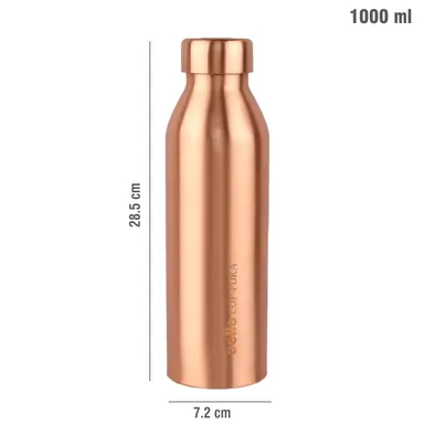 Cello Cop-Pura Moksha Pure Copper Water Bottle 1000ml Ayurvedic Healthy Drinking Bottle for Daily Detox Home Office Travel thumbnail 4