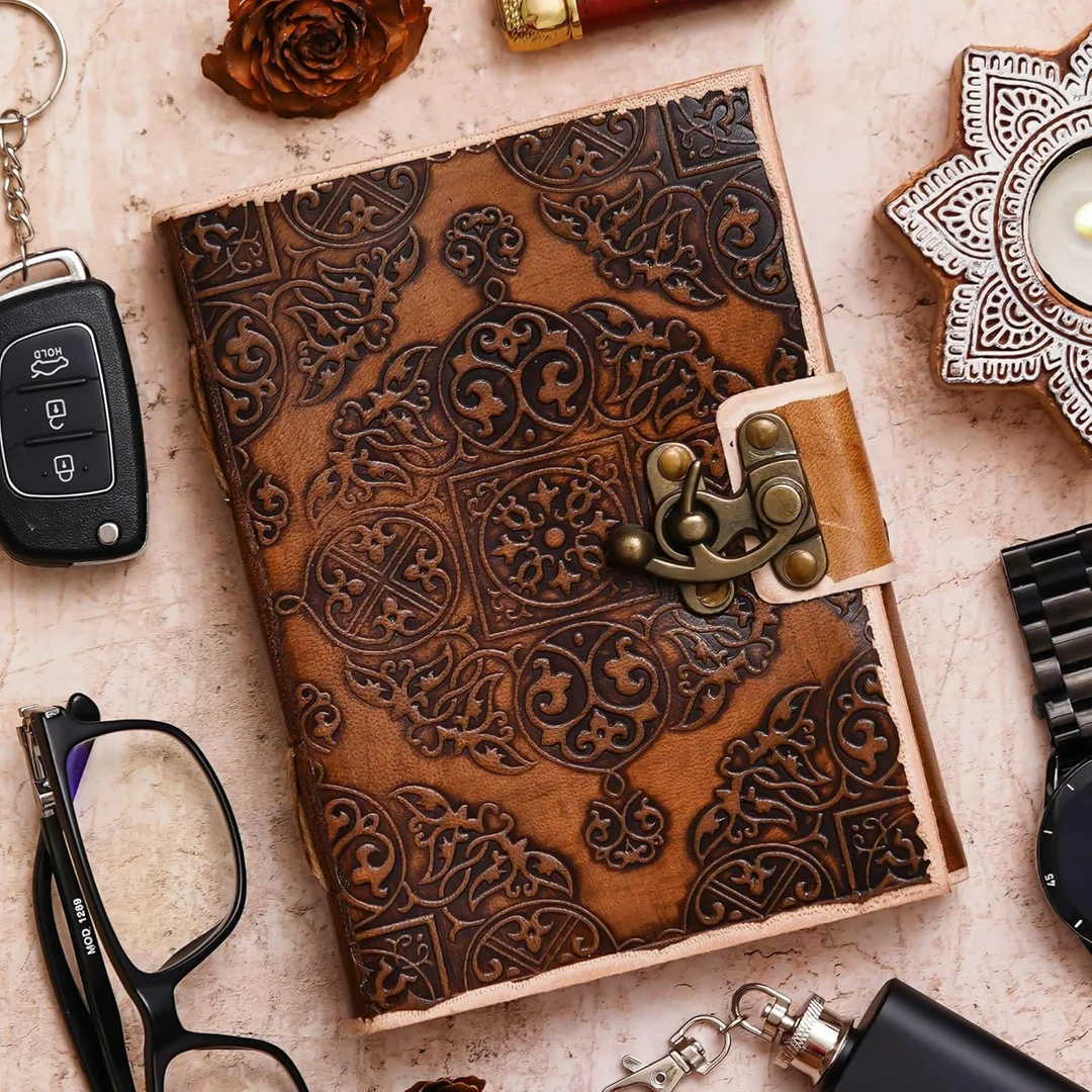 Vintage Handmade Genuine Leather Diary Journal| Premium Antique String Closure | 200 Unruled Pages Leather Journal image 1