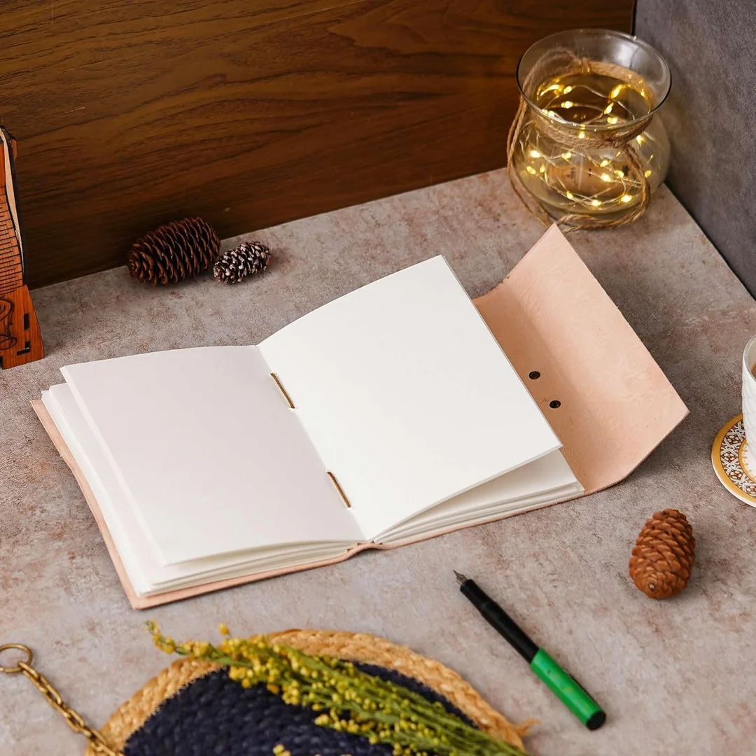 Vintage Handmade Genuine Leather Diary Journal| Premium Antique String Closure | 200 Unruled Pages Leather Journal image 2