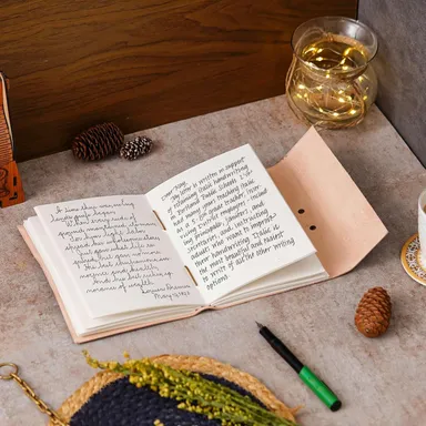 Vintage Handmade Genuine Leather Diary Journal| Premium Antique String Closure | 200 Unruled Pages Leather Journal thumbnail 2