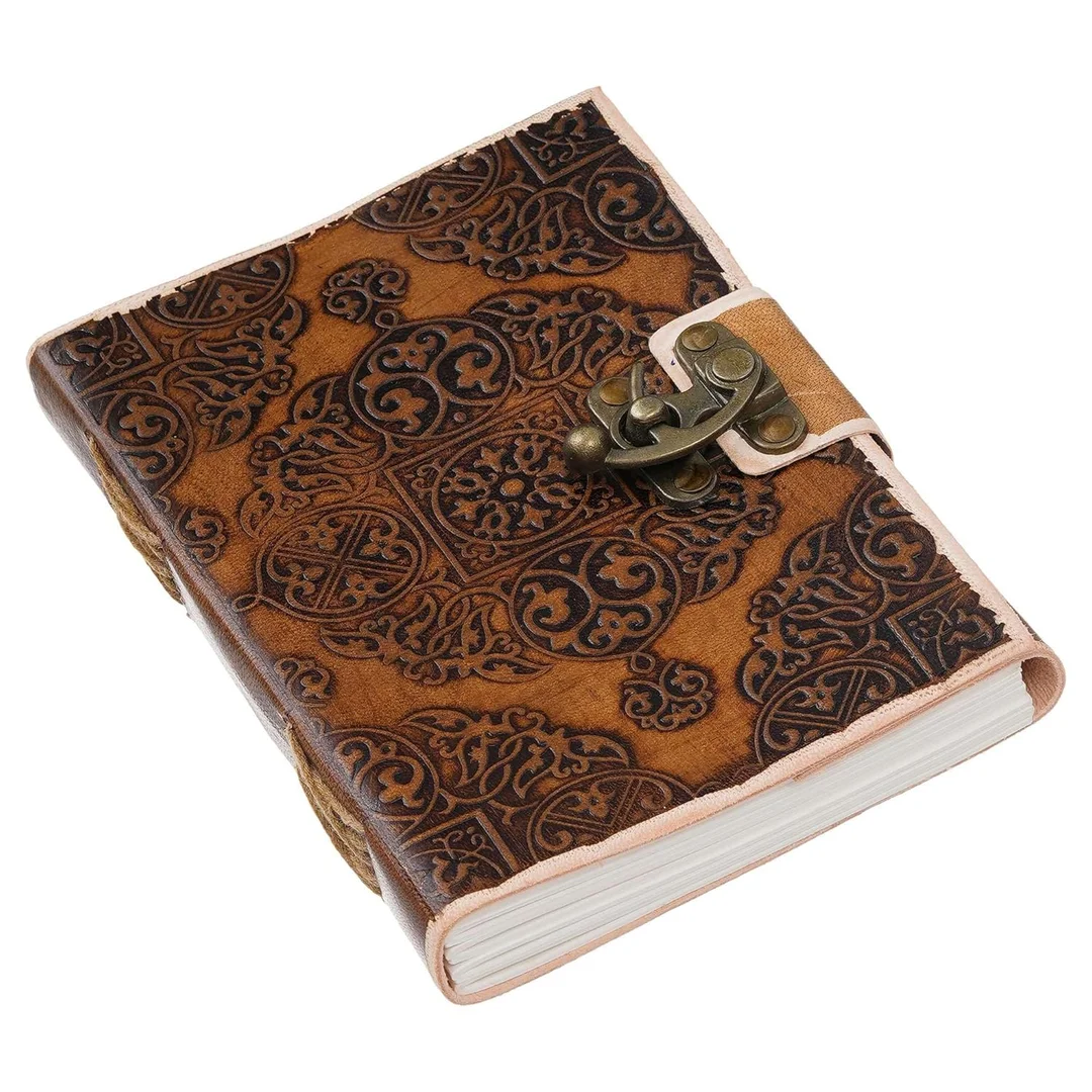 Vintage Handmade Genuine Leather Diary Journal| Premium Antique String Closure | 200 Unruled Pages Leather Journal image 5